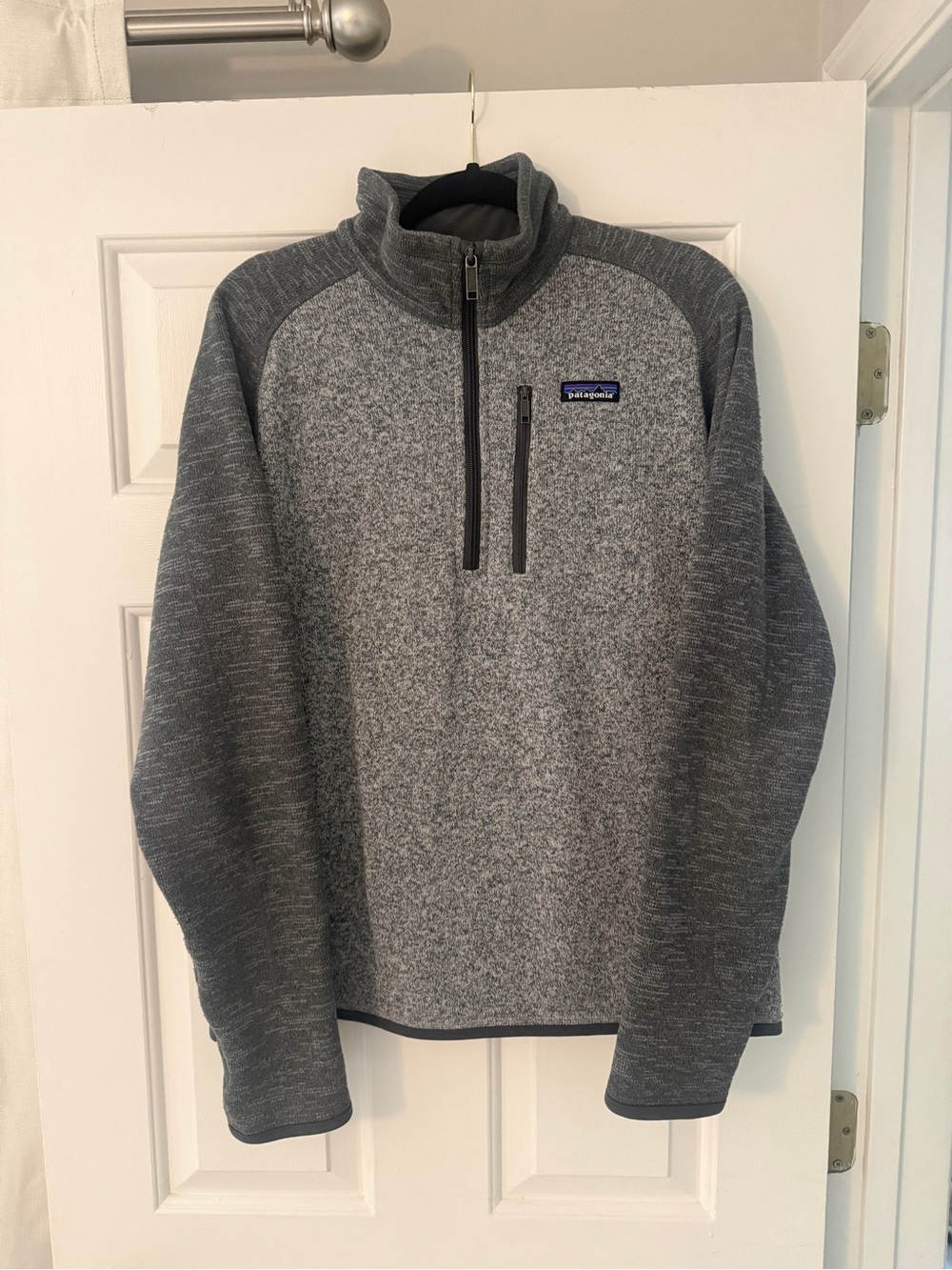 Patagonia Men’s Heather Grey Quarter-Zip Mock Neck Pullover